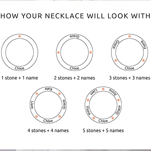 4 Name Necklace for Mom 3 Name Necklace for Mom Grandma Gift Necklace Grandchildren Necklace with Birthstone Gold Necklace with Name