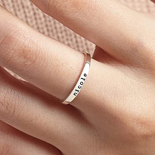 Stackable Mom Ring Mama Custom Name Ring Mama Stacked Ring with Kid Name Mother Ring Gift Idea for Birthday Mom Friend Gift Idea 3 Name Ring