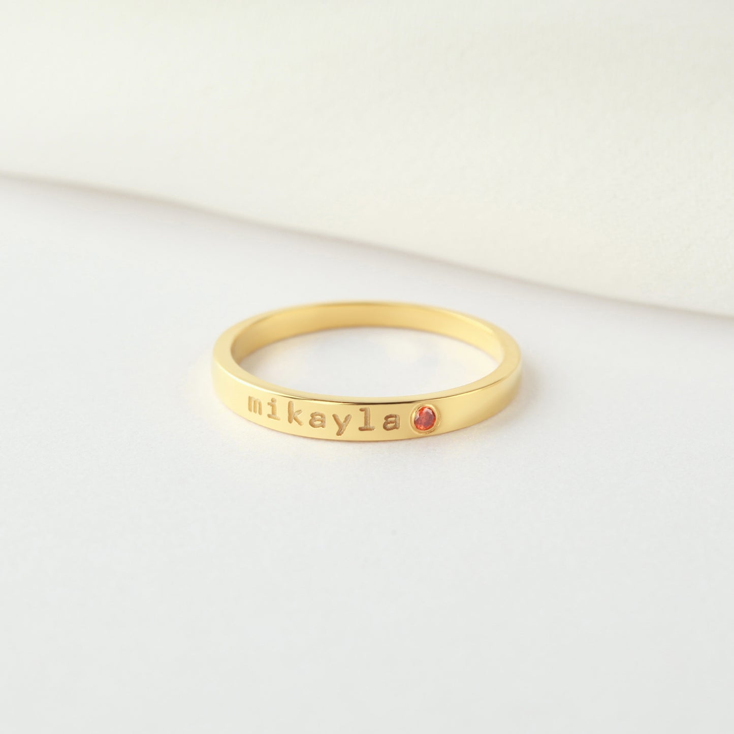 Custom Name Ring With Birthstone for Girlfriend Stackable Name Ring Mom Ring Anniversary Gift for Girlfriend Birthday Gift for Girlfriend