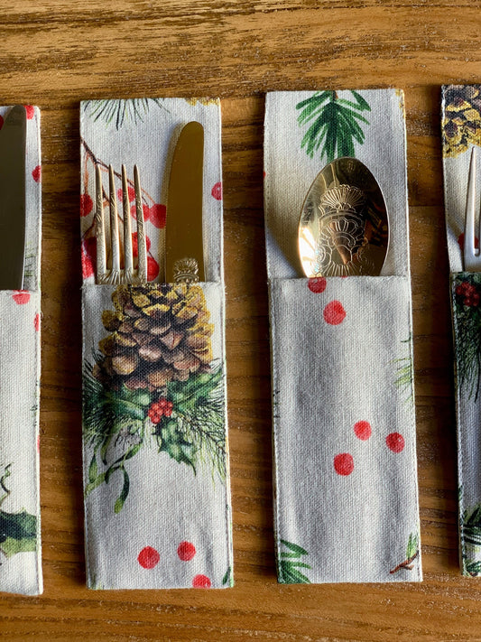 Christmas motive Cutlery Holder | Golden Pine