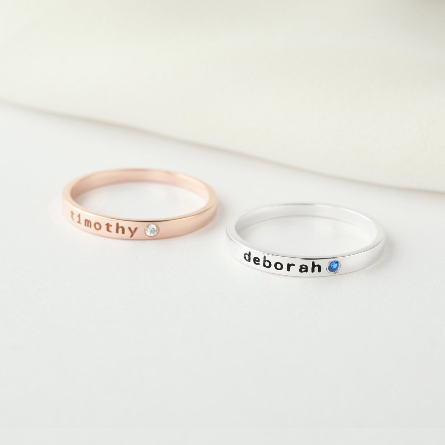 Custom Name Ring With Birthstone for Girlfriend Stackable Name Ring Mom Ring Anniversary Gift for Girlfriend Birthday Gift for Girlfriend