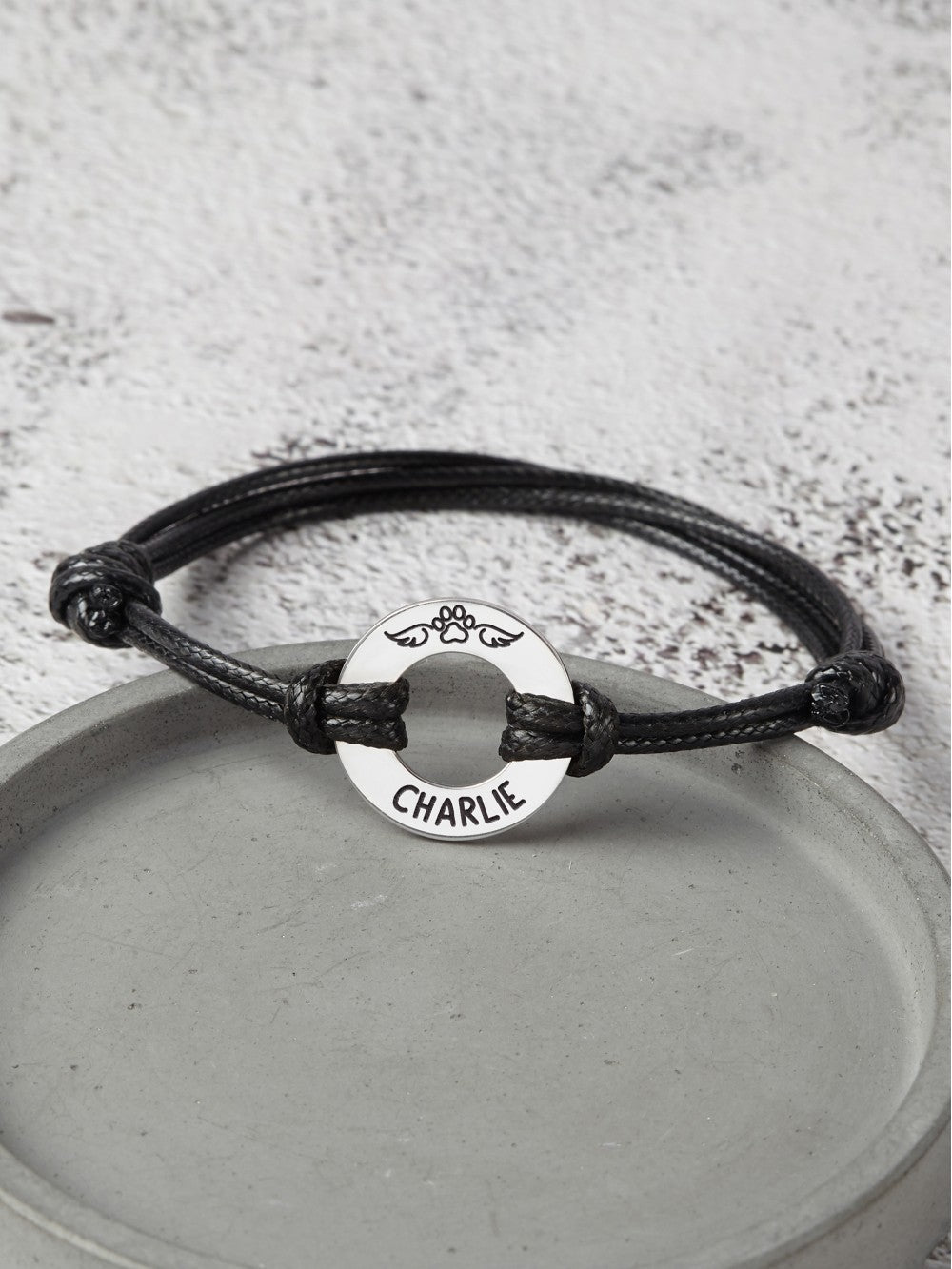 Pet Memorial Bracelet for Men Custom Bracelet with Pet Name Leather Bracelet Gift For Boyfriend Anniversary Gift Idea for Husband with Pet