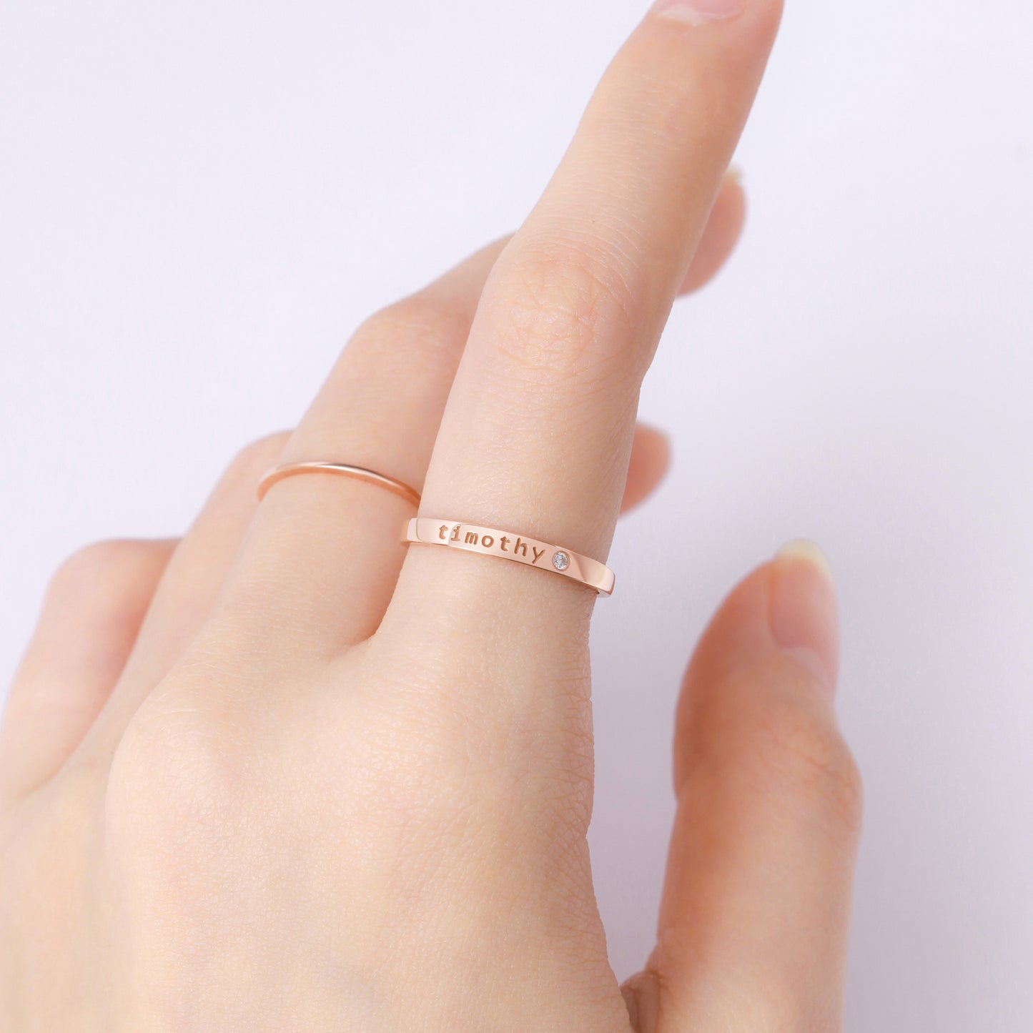 Custom Name Ring With Birthstone for Girlfriend Stackable Name Ring Mom Ring Anniversary Gift for Girlfriend Birthday Gift for Girlfriend