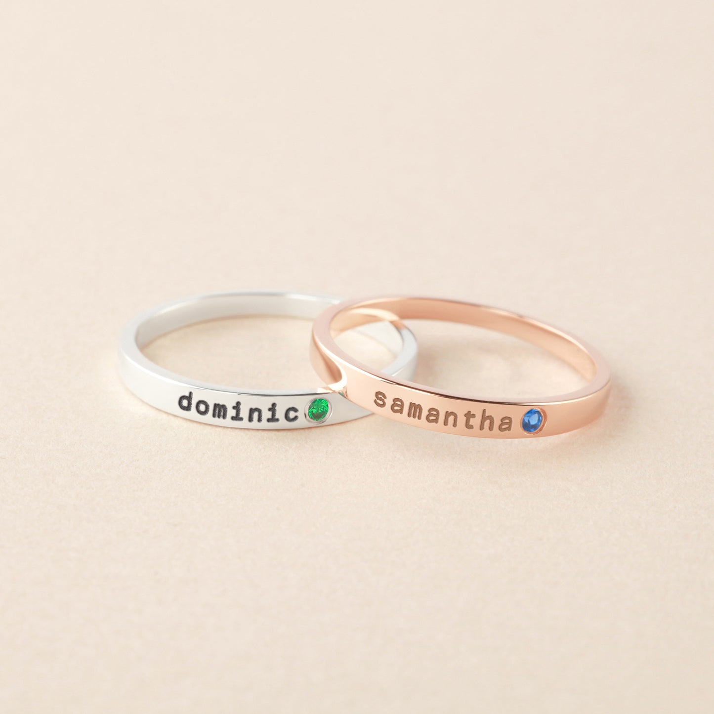 Custom Name Ring With Birthstone for Girlfriend Stackable Name Ring Mom Ring Anniversary Gift for Girlfriend Birthday Gift for Girlfriend