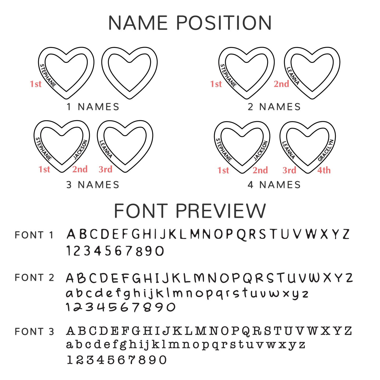 Mothers and Child Name Jewelry, Heart Name Necklace