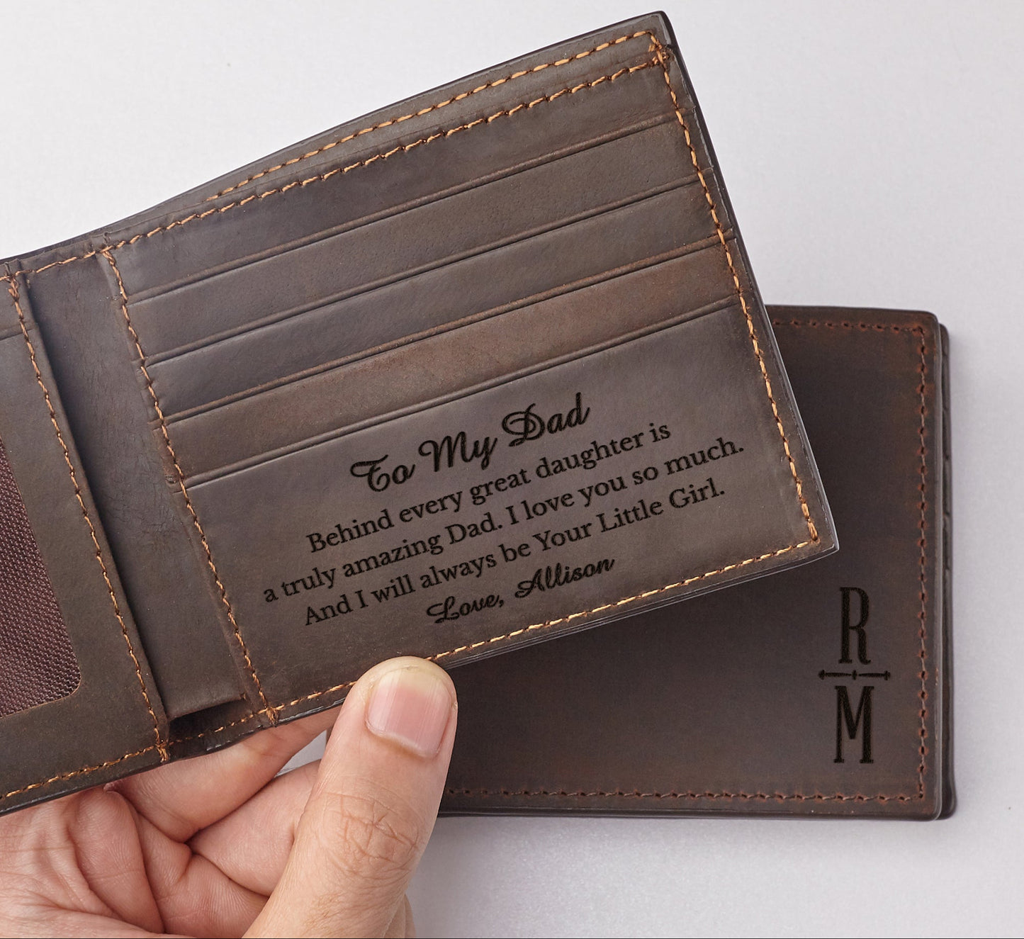 Wallet Gifts For Dad, Mens Leather Wallet, Dad Gift From Daughter