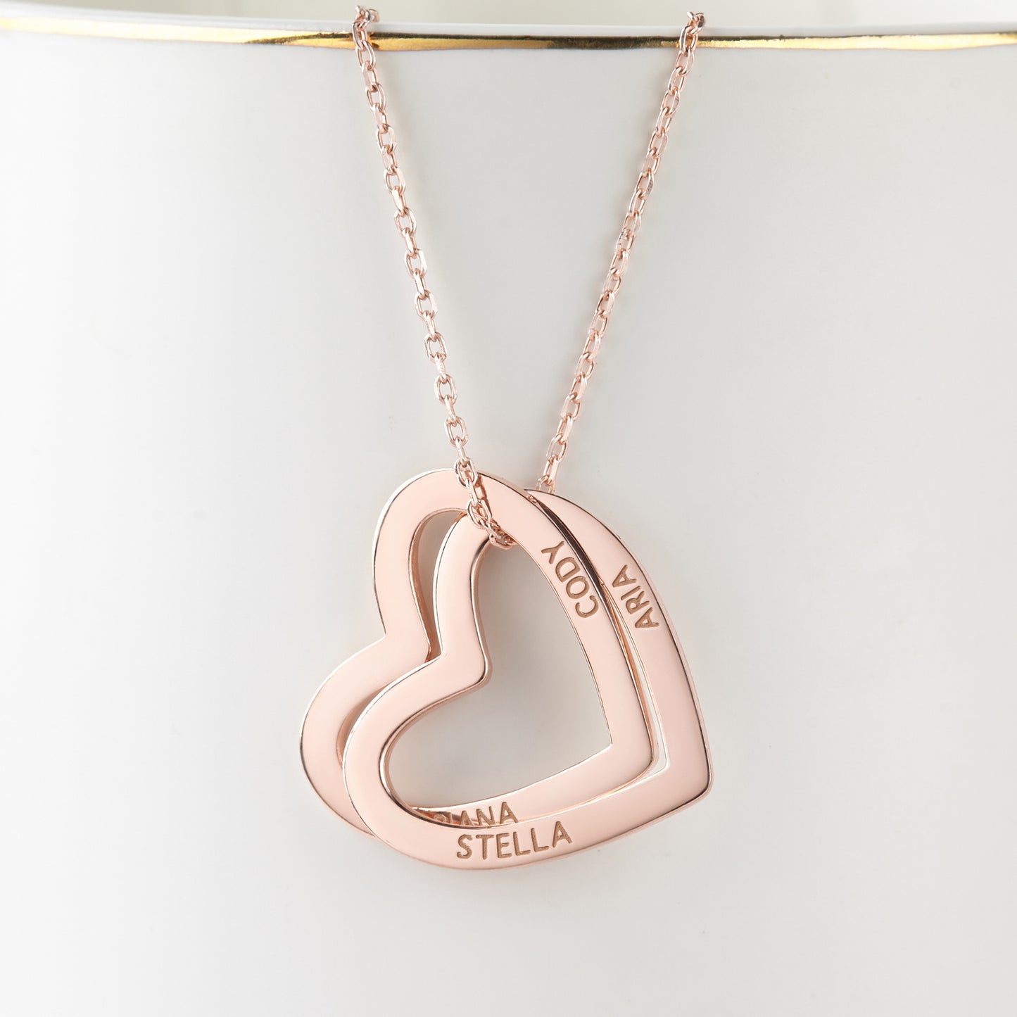 Mothers and Child Name Jewelry, Heart Name Necklace