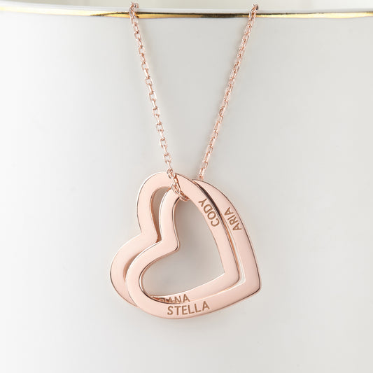 Mothers and Child Name Jewelry, Heart Name Necklace