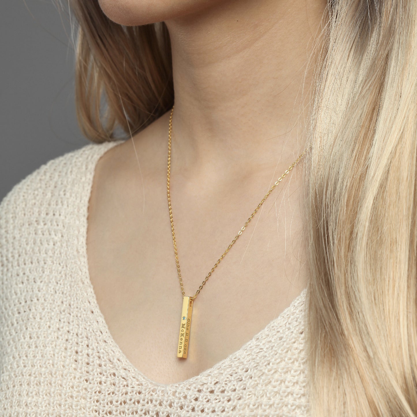 New Mom Necklace Baby Stats Necklace With Birthstone New Mom Gift Custom Name Necklace Baby Name and Date Necklace for New Mom Gift