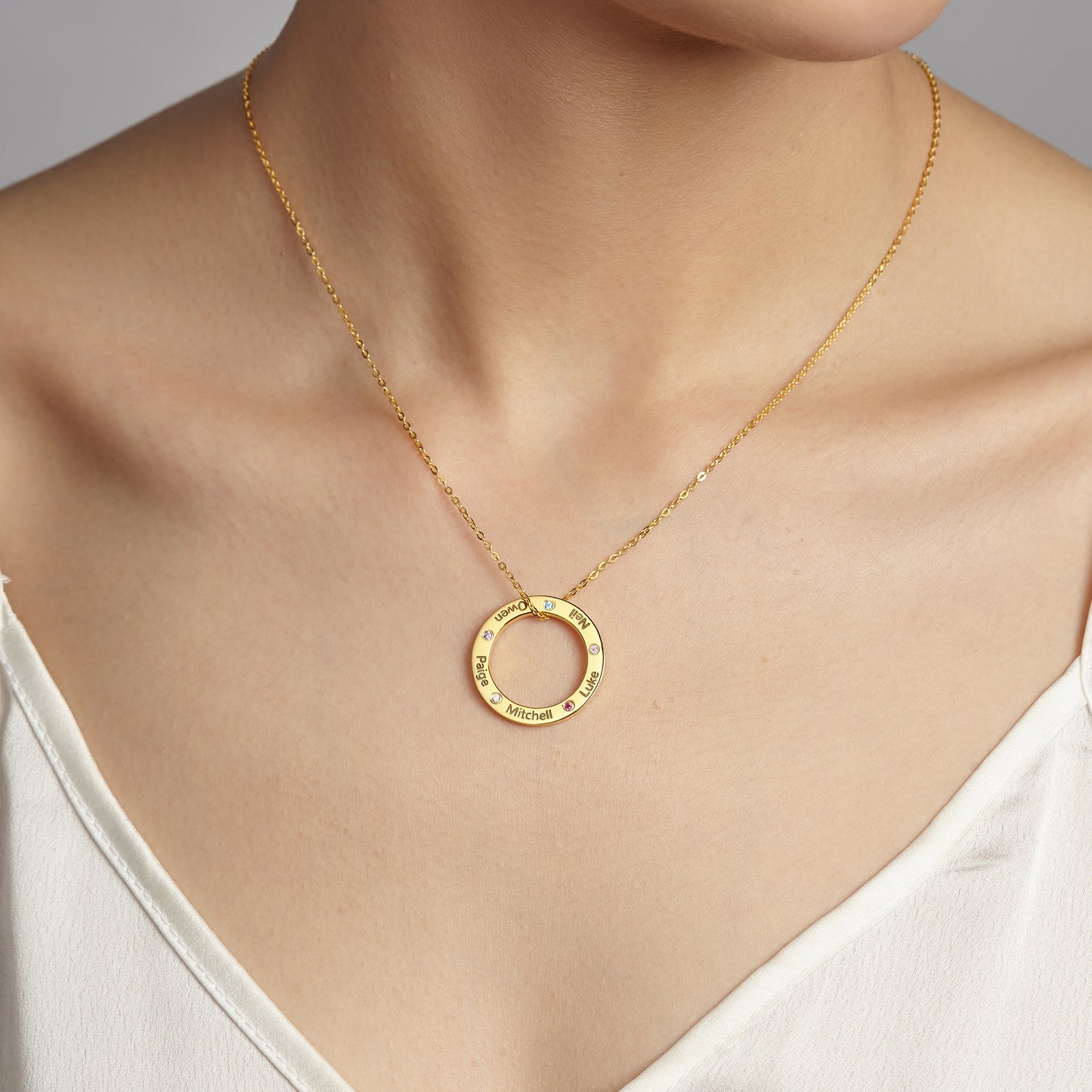 4 Name Necklace for Mom 3 Name Necklace for Mom Grandma Gift Necklace Grandchildren Necklace with Birthstone Gold Necklace with Name