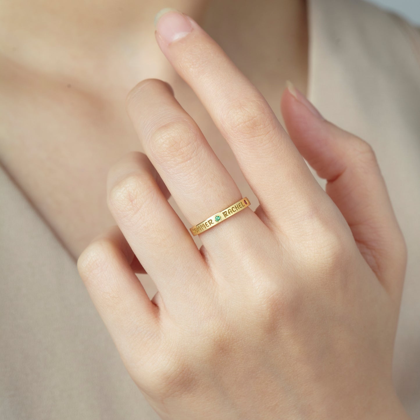 Mom Ring With Kids Names, Personalized Mother Ring, Birthstone Ring