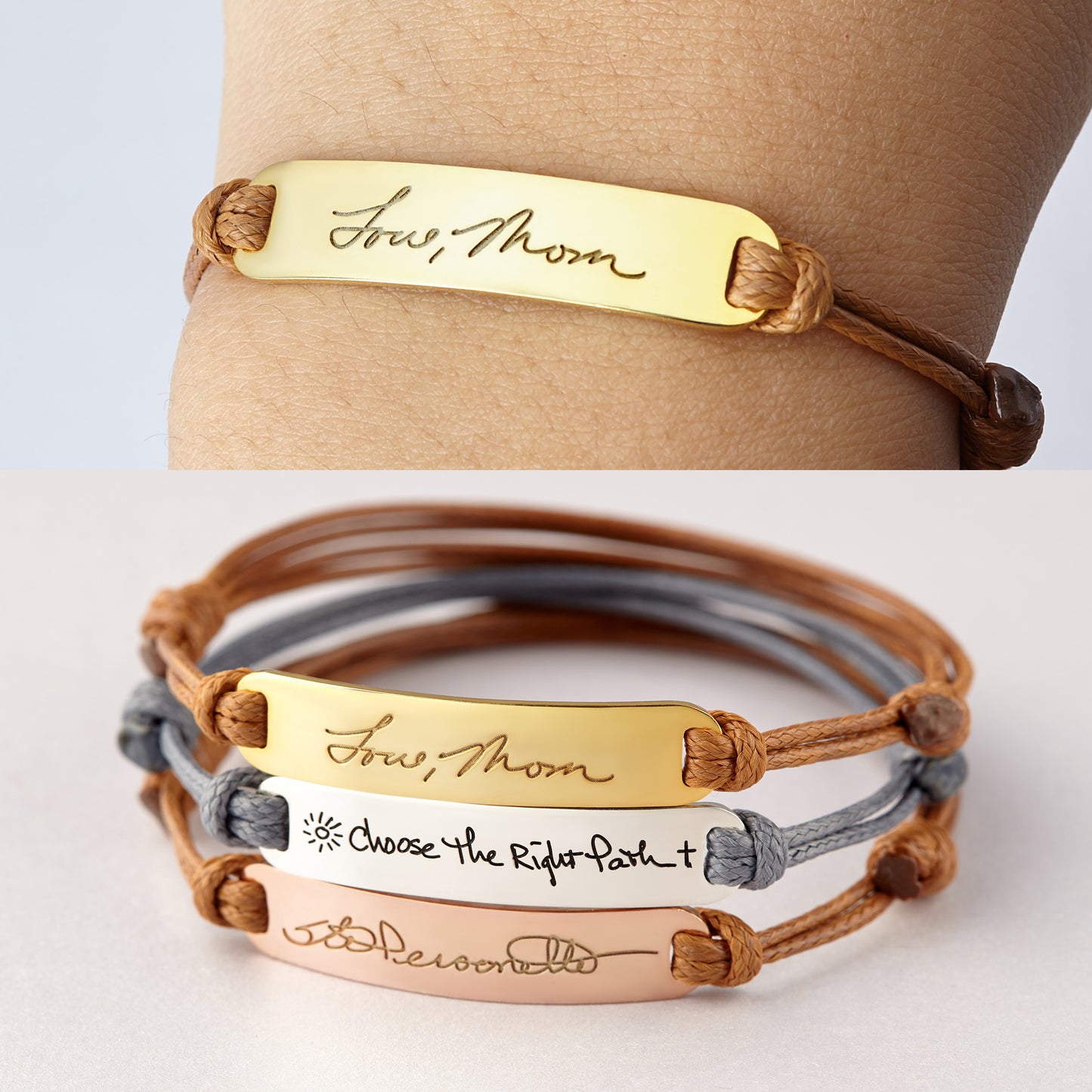 Custom Handwriting Bracelet for Women Handwritten Signature Jewelry Gift for Girlfriend Bestfriends Bracelets for Women Leather Bracelet