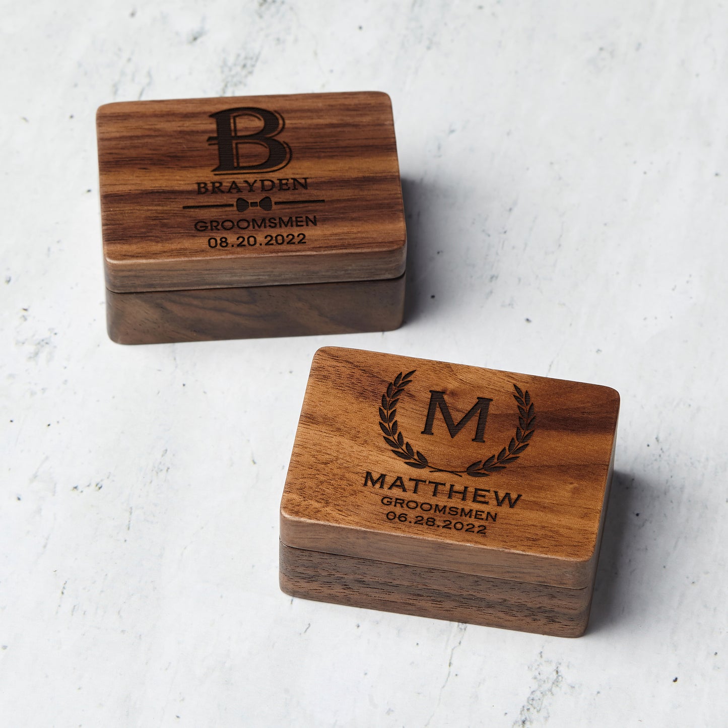 Custom Wood Cufflinks Wood Money Clip with Box Groomsmen Cufflink Monogram Cufflink for Him Groom Cufflink Engraved Box Gift for Groom