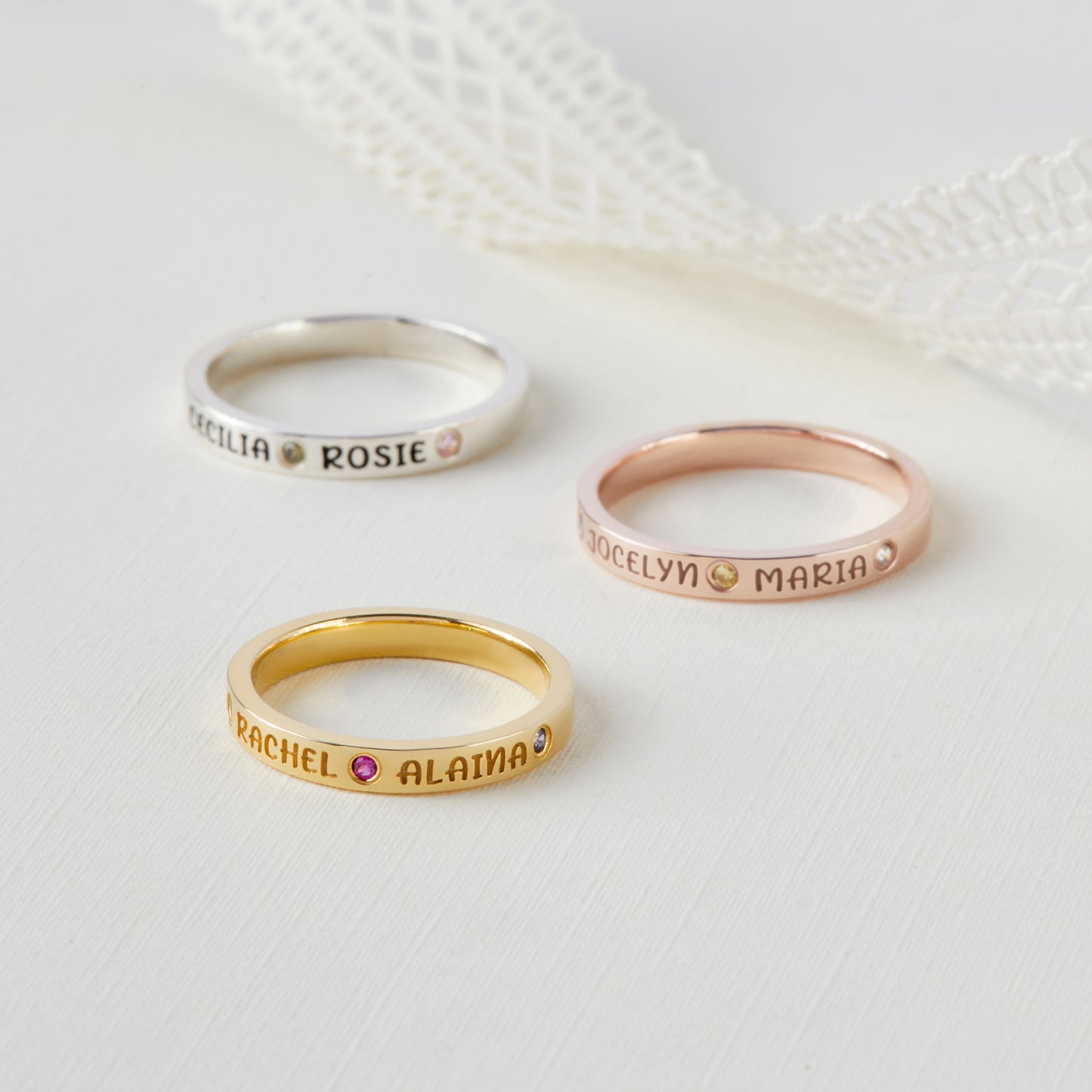 Mom Ring With Kids Names, Personalized Mother Ring, Birthstone Ring