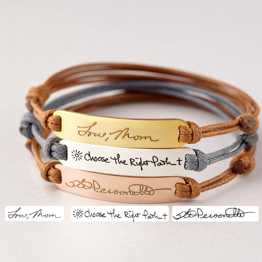Custom Handwriting Bracelet for Women Handwritten Signature Jewelry Gift for Girlfriend Bestfriends Bracelets for Women Leather Bracelet