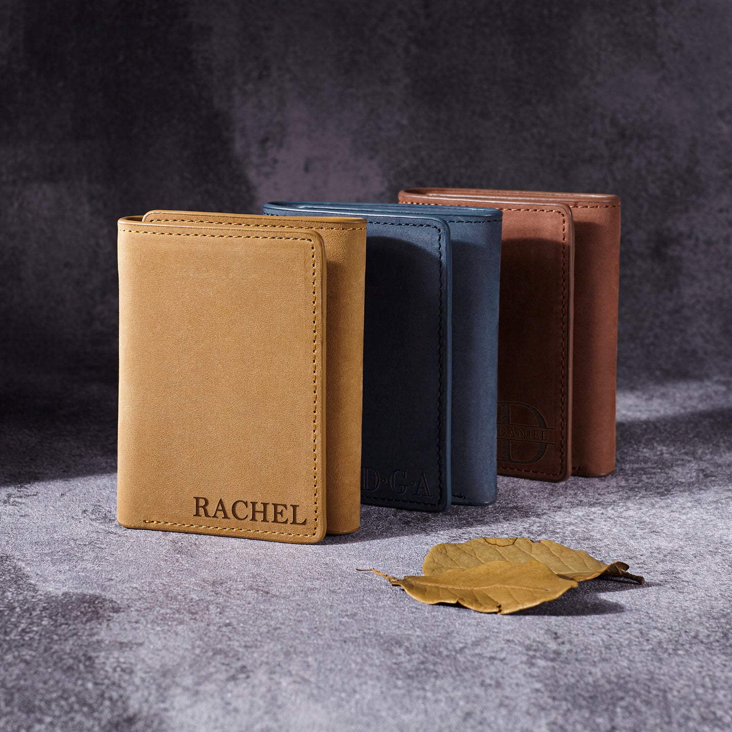 Trifold Mens Wallet Anniversary Gift for Him Custom Leather Wallet for Husband Anniversary Gift for Husband