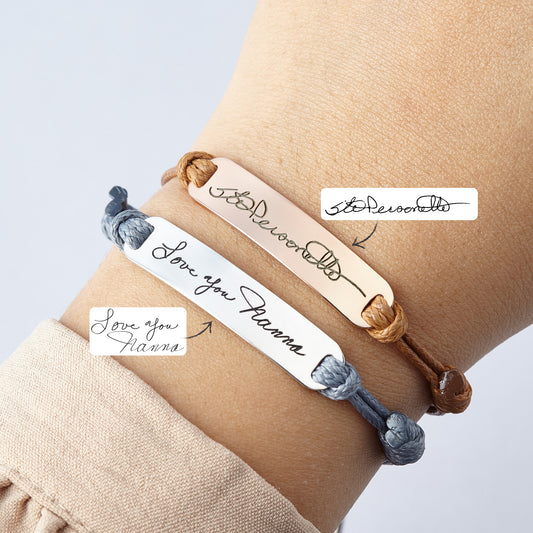 Custom Handwriting Bracelet for Women Handwritten Signature Jewelry Gift for Girlfriend Bestfriends Bracelets for Women Leather Bracelet