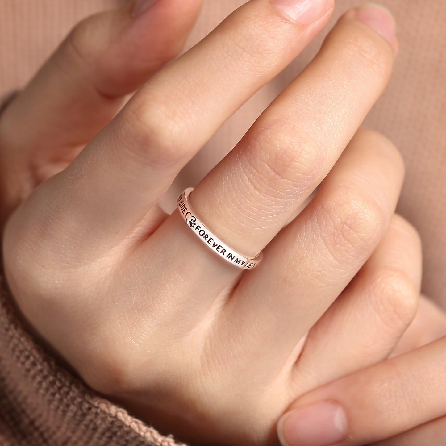 Pet Memorial Ring, Pet Loss Gift, Pet Name Ring, Dog Cat Mom Gift