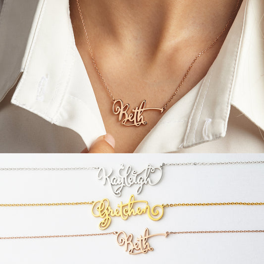 Teen Girls Necklace, Tween Girl Jewelry, Gold Nameplate Necklace