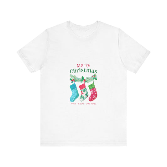 Merry Xmas Personalize with Last Name Tee