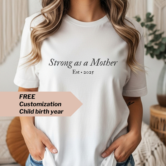 Custom mom shirt gift for strong mom motivational shirt custom child year birth t-shirt for new mom gift for sister custom gift daughter mom