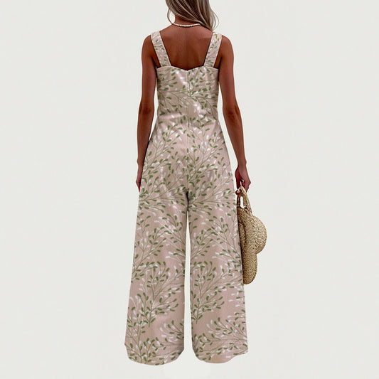 Custom Design All-Over Print Women's Wide-Leg Jumpsuit