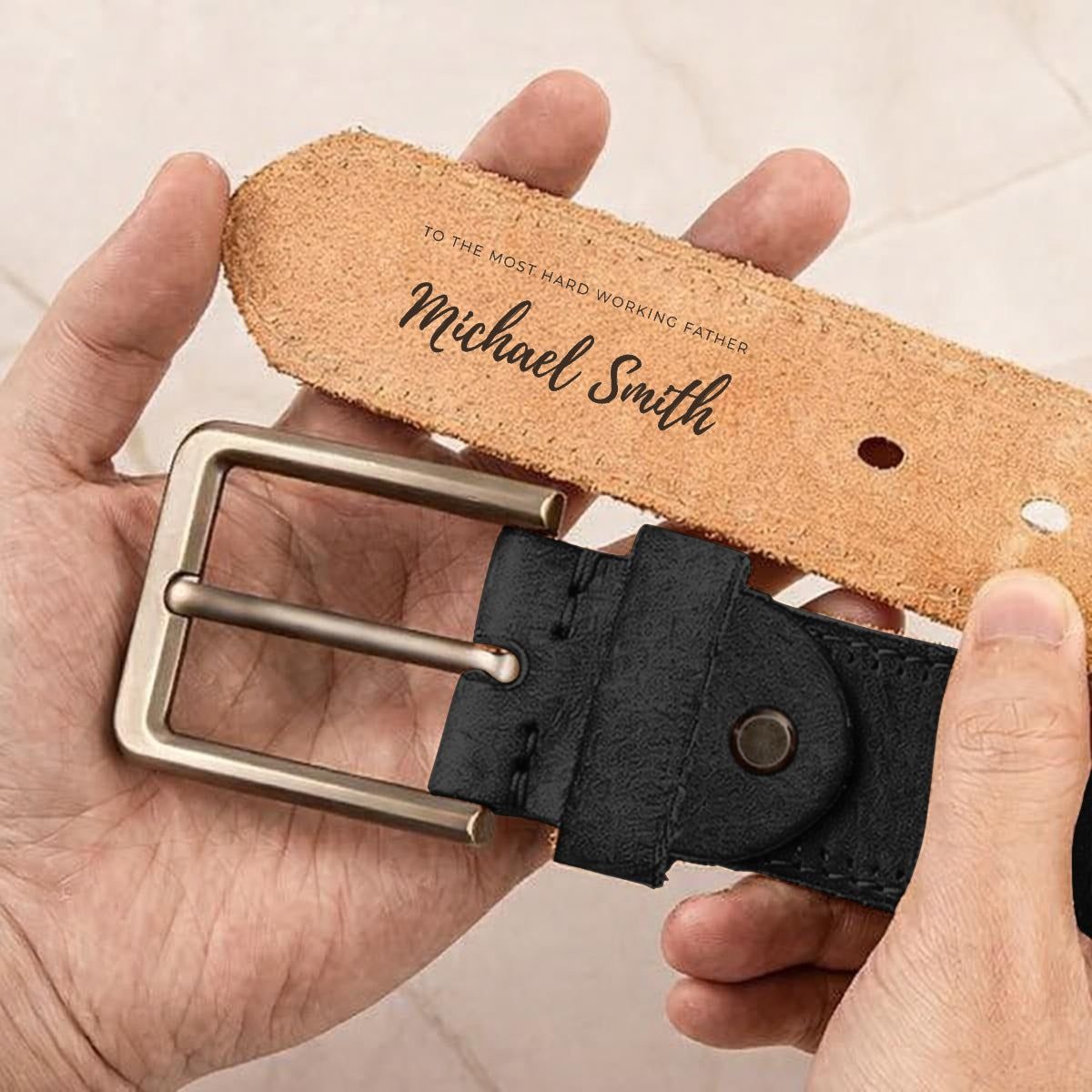 Men's Fashion Belt with Personalized Message