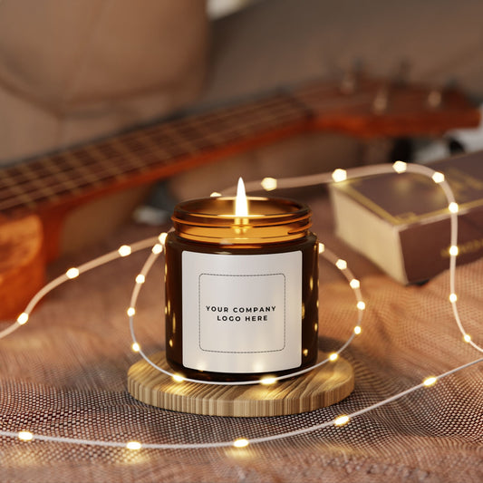 Company / Family Giveaway Scented Soy Candle (Multi-Size, Amber Jar)