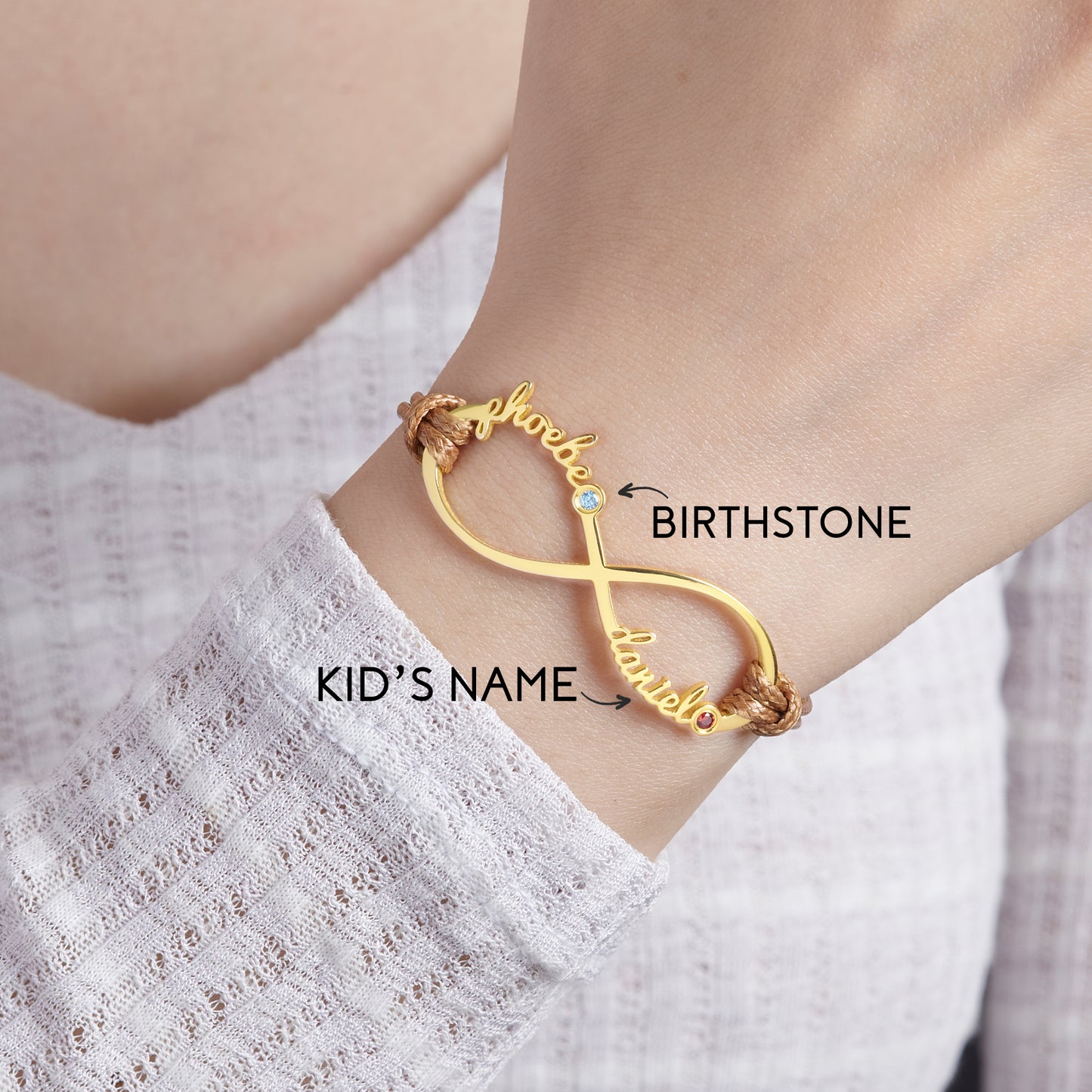 Mom Bracelet with Kids Names Infinity Name Bracelet Gift for Mom Birthday Gift  Accessory for Mom