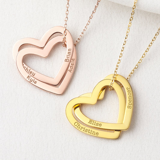 Mothers and Child Name Jewelry, Heart Name Necklace