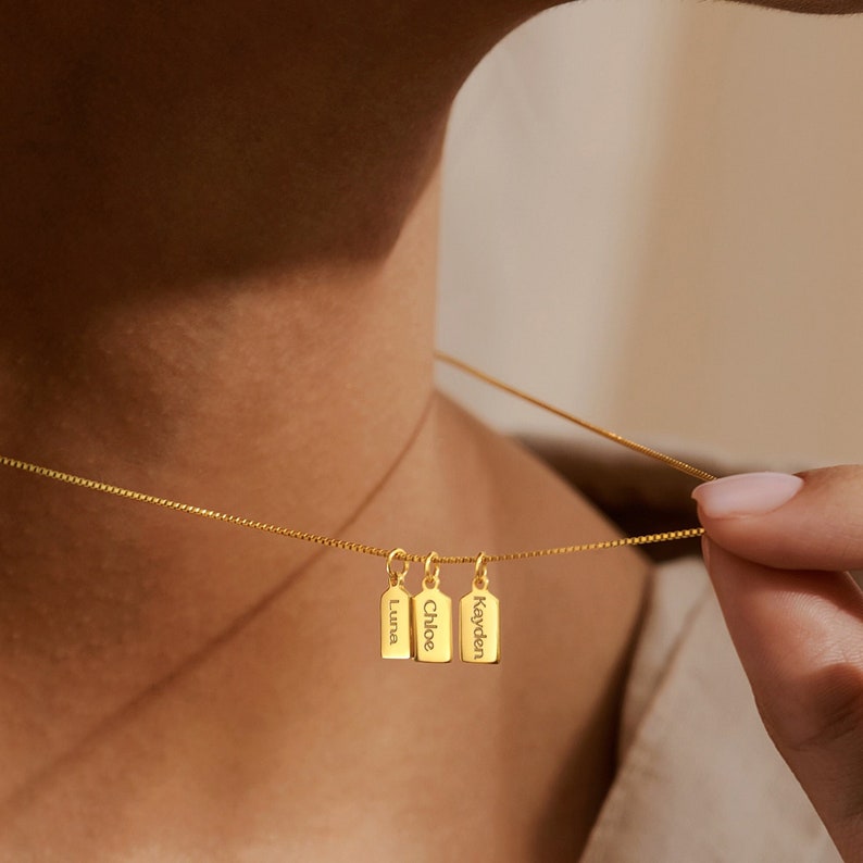 Personalized Mothers Necklace Mother's Necklace With Names of Children Gifts for Moms on Birthday