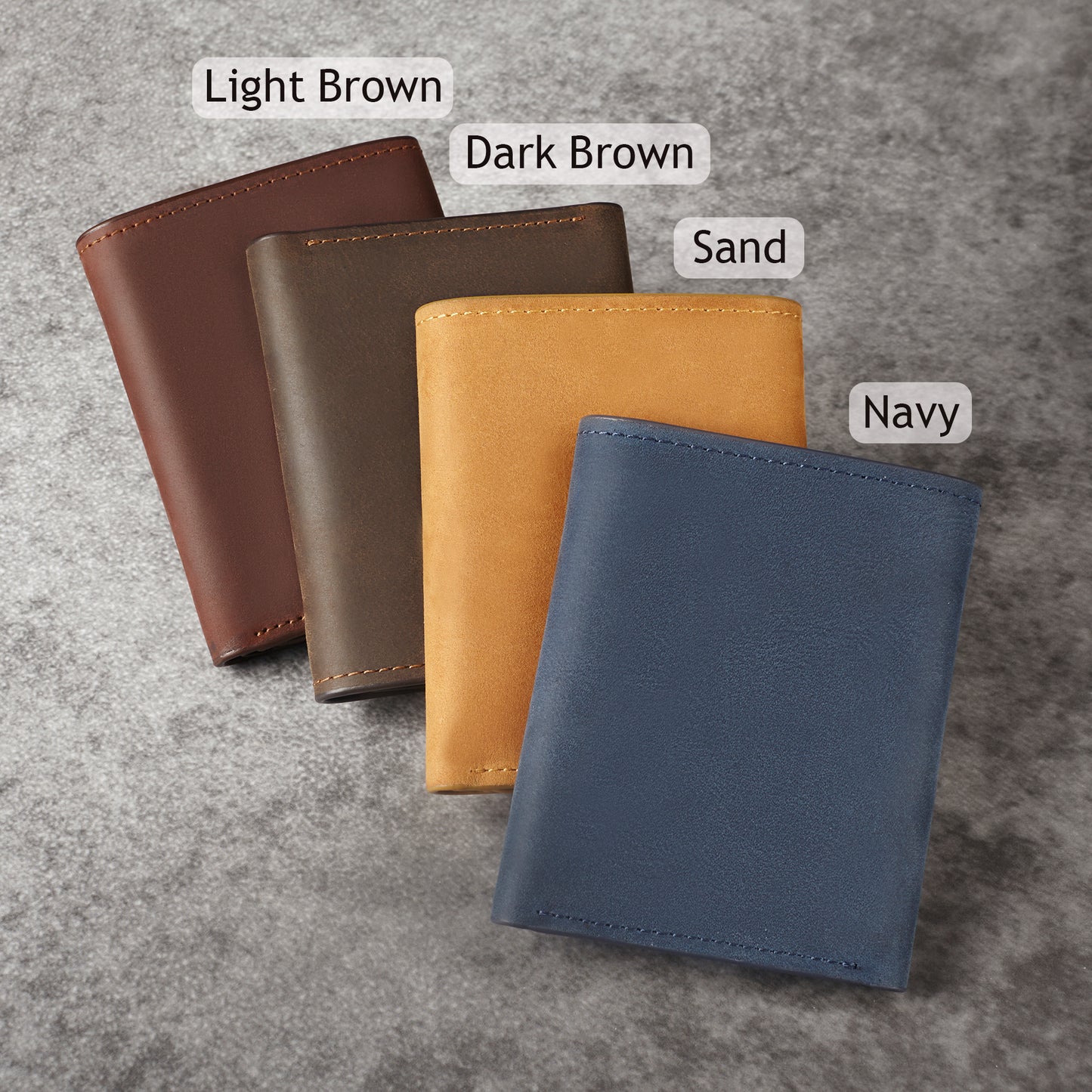 Trifold Mens Wallet Anniversary Gift for Him Custom Leather Wallet for Husband Anniversary Gift for Husband