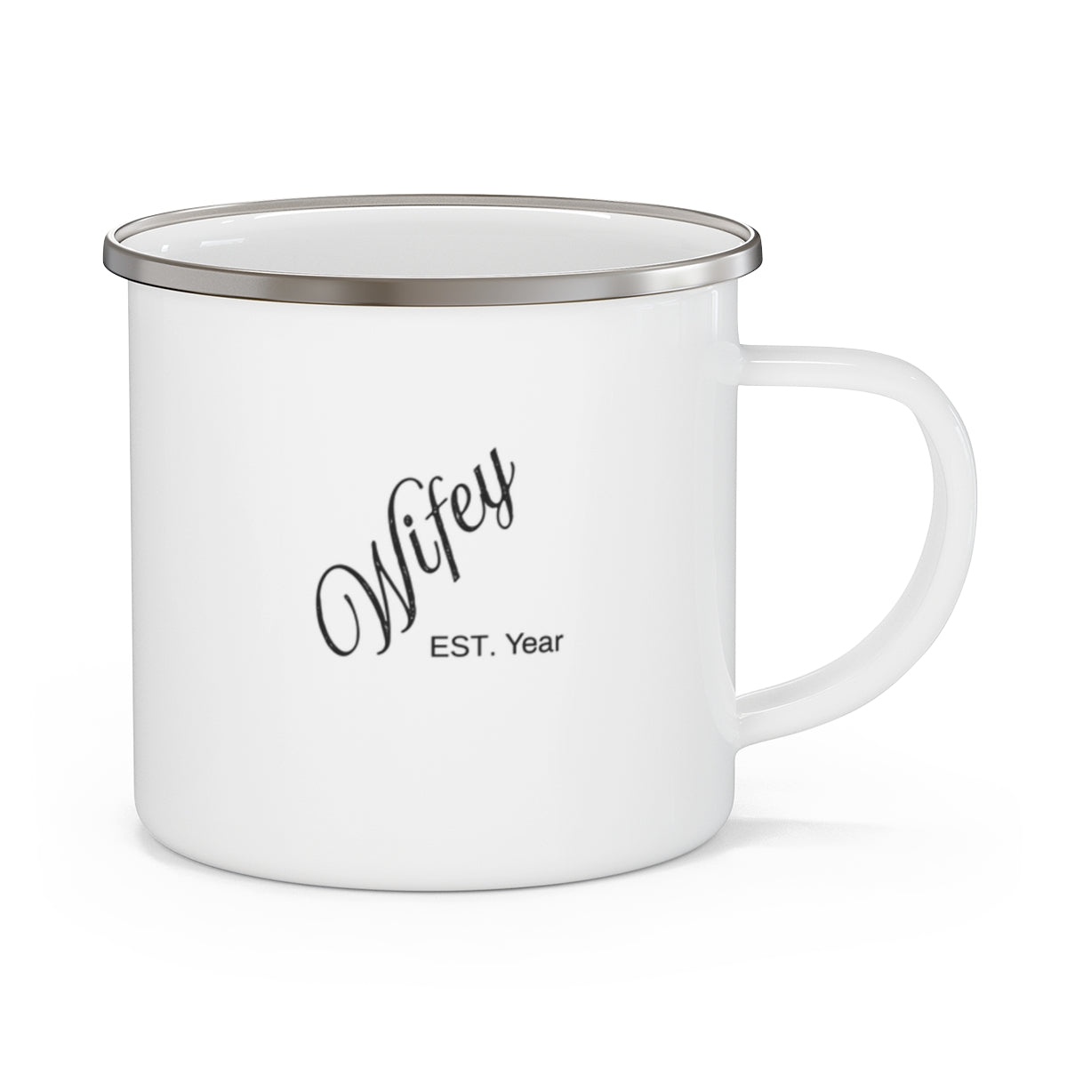 Wifey EST Year (Personalize) Enamel Camping Mug