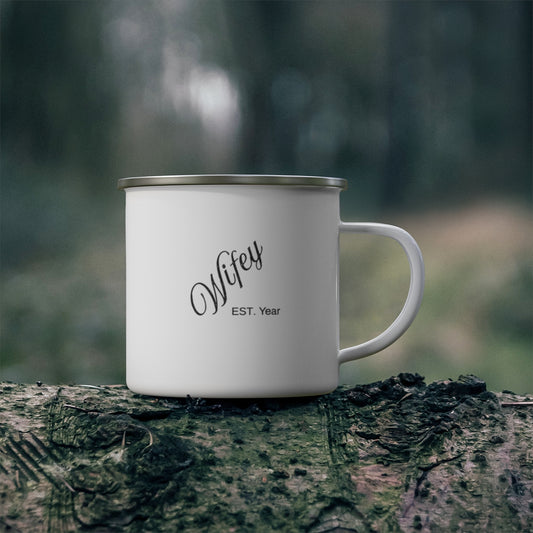 Wifey EST Year (Personalize) Enamel Camping Mug