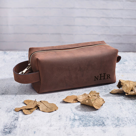 Personalized Leather Dopp Kit, Mens Toiletry Bag, Hanging Dopp Kit